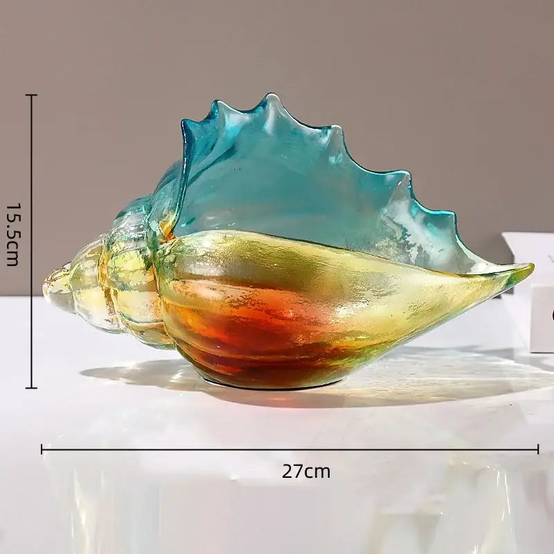 Gradient conch glass key tray living room shell handicrafts container