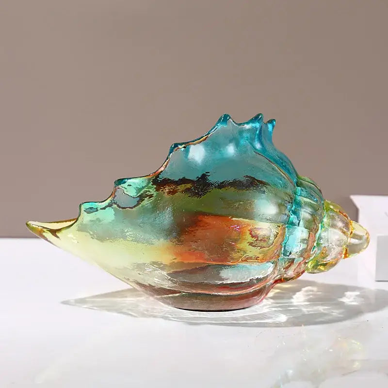 Gradient conch glass key tray living room shell handicrafts container