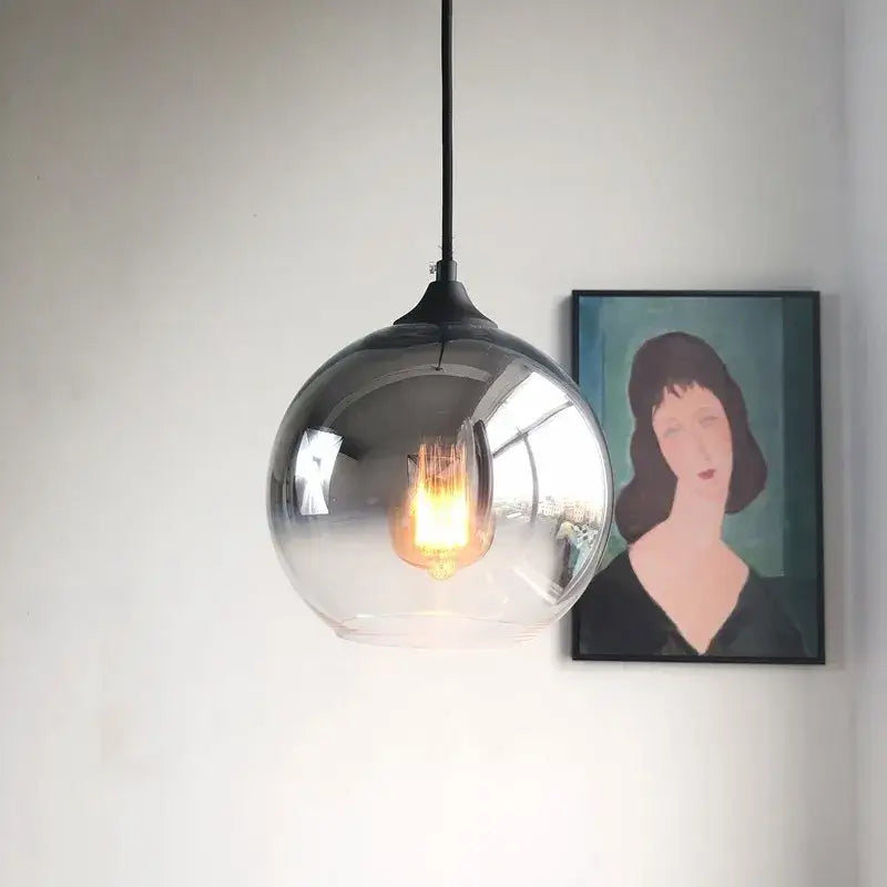 Gradient glass ball chandelier set for dining room