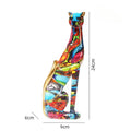 Graffiti leopard resin sculpture living room colorful cat decor