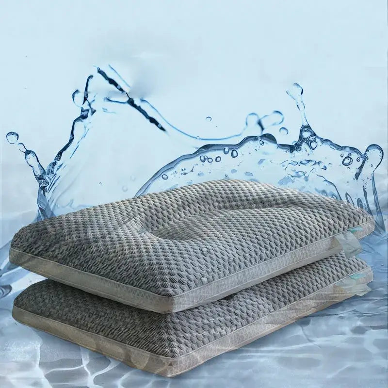Gray and beige honeycomb ice rayon cooling pillow bedroom memory foam