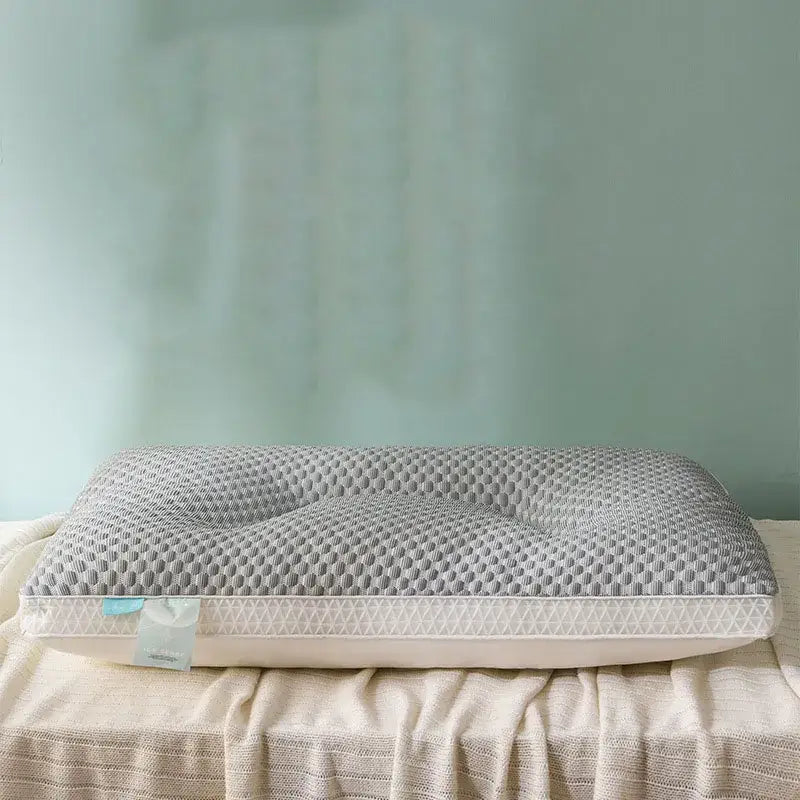 Gray and beige honeycomb ice rayon cooling pillow bedroom memory foam