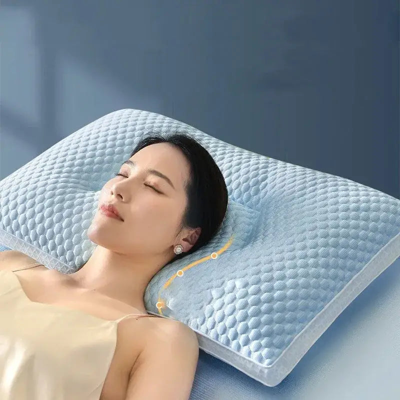 Gray and beige honeycomb ice rayon cooling pillow bedroom memory foam