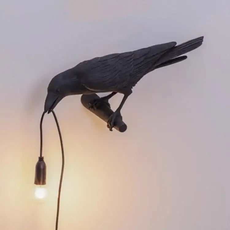 Gray ceramic lively bird resin table lamp for bedroom