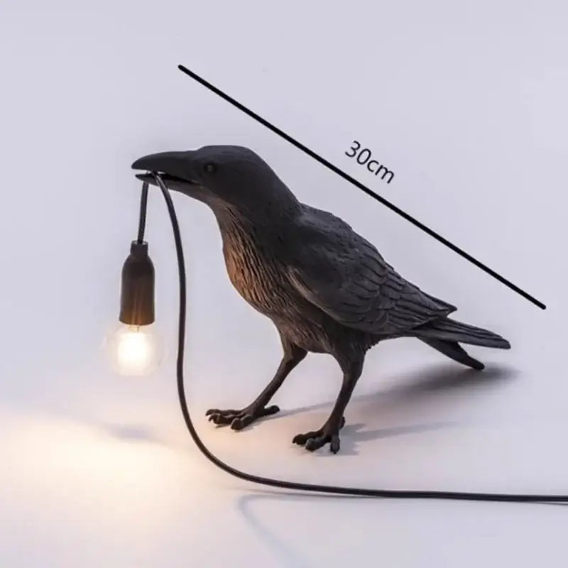 Gray ceramic lively bird resin table lamp for bedroom