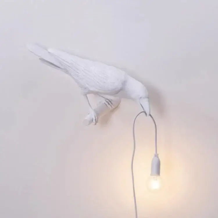 Gray ceramic lively bird resin table lamp for bedroom