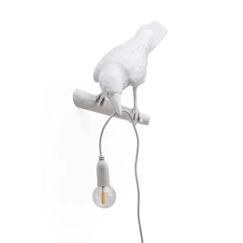 Gray ceramic lively bird resin table lamp for bedroom
