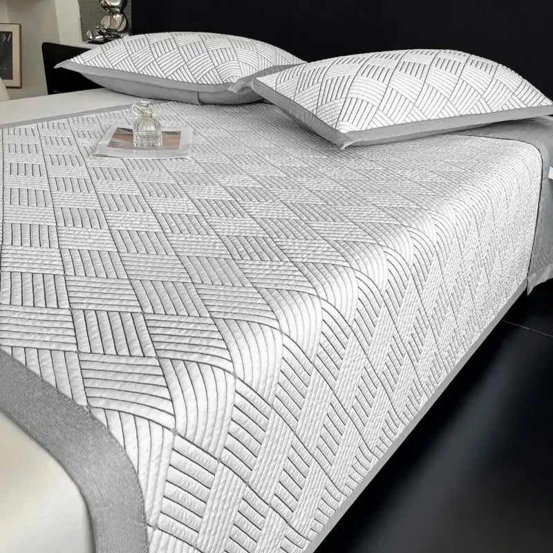 Gray cooling ice bean mesh quilted mattress pad bedroom bed mat