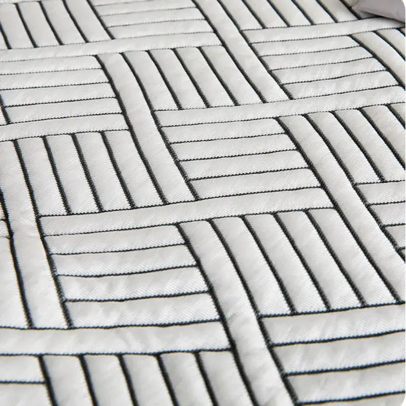 Gray cooling ice bean mesh quilted mattress pad bedroom bed mat