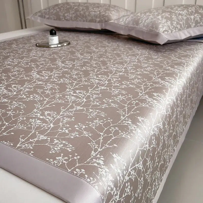 Gray & lavender branch pattern bed mat set bedroom cooling mattress