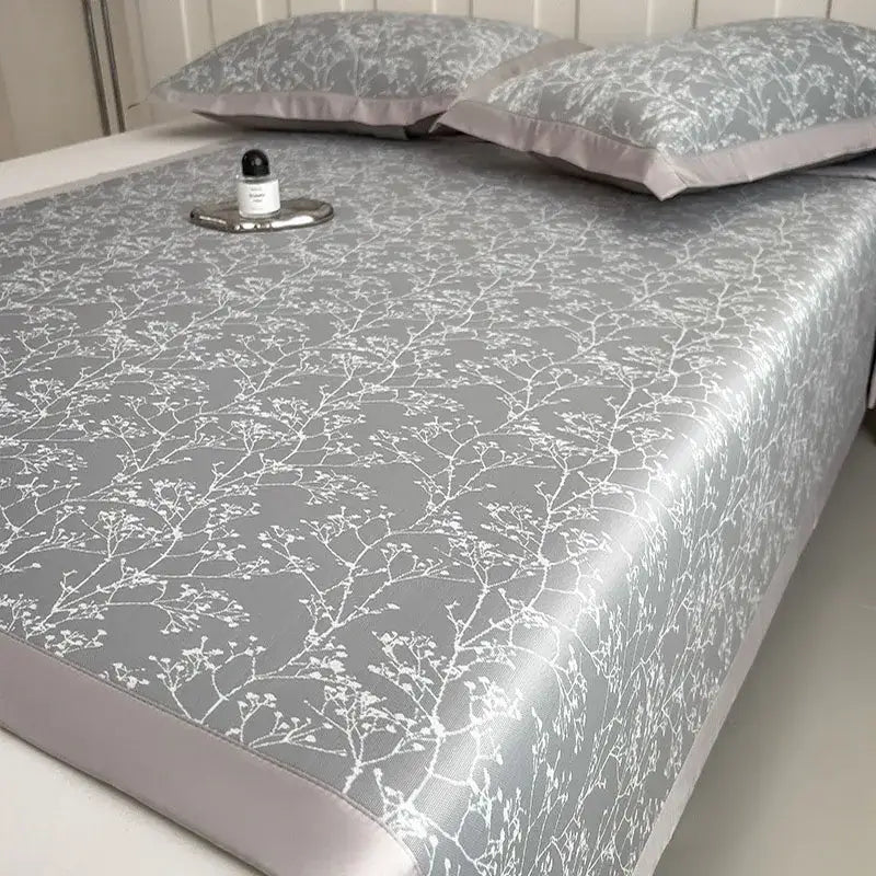 Gray & lavender branch pattern bed mat set bedroom cooling mattress