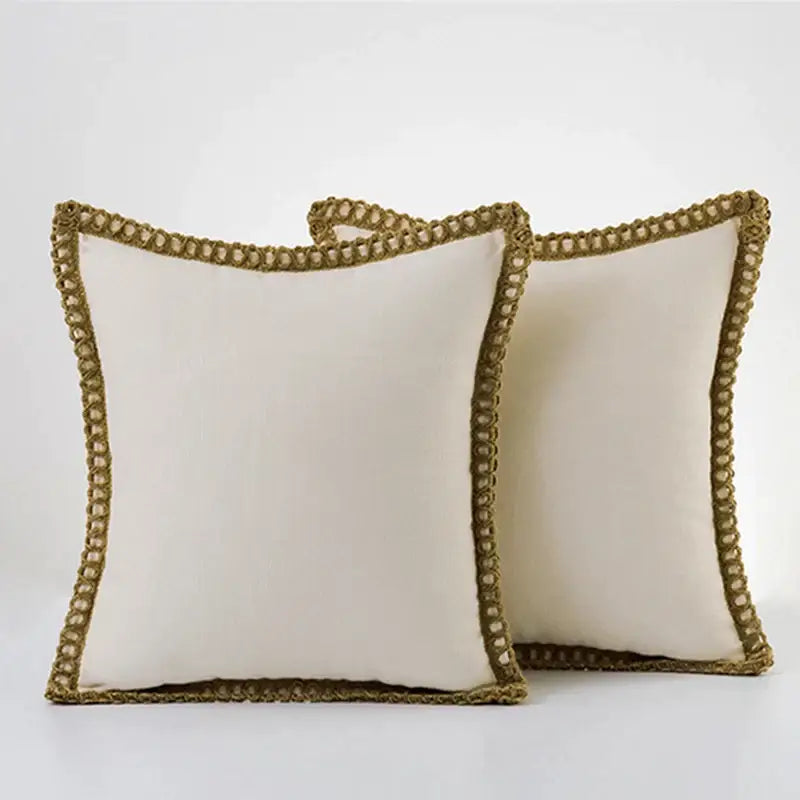 Gray linen square throw pillow covers set bedroom decor
