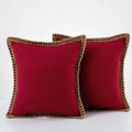 Gray linen square throw pillow covers set bedroom decor