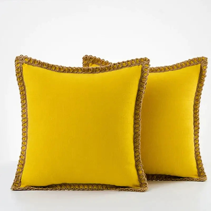 Gray linen square throw pillow covers set bedroom decor