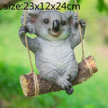 Gray resin cartoon koala swinging garden sculpture outdoor decor