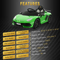 Green 12V Electric Ride On Car for Kids with Remote Control and Rechargeable Battery