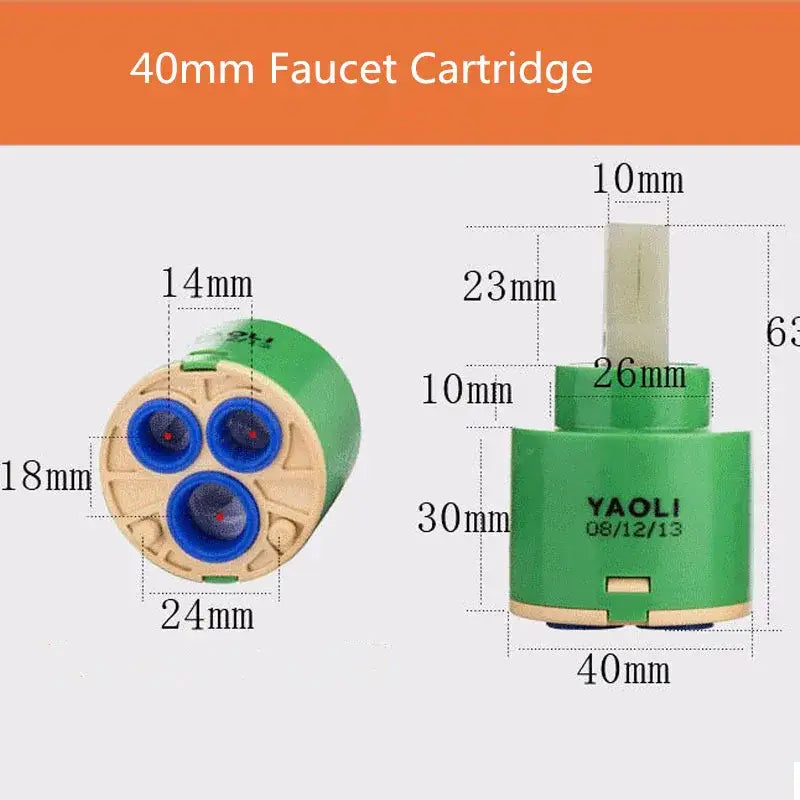 Green and beige 40mm ceramic faucet cartridge kitchen valve replacement