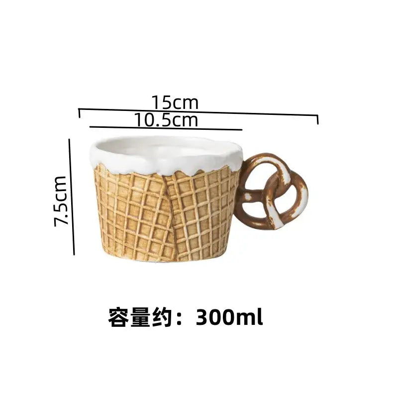 Green & beige creative biscuit ceramic tableware set dining room mug