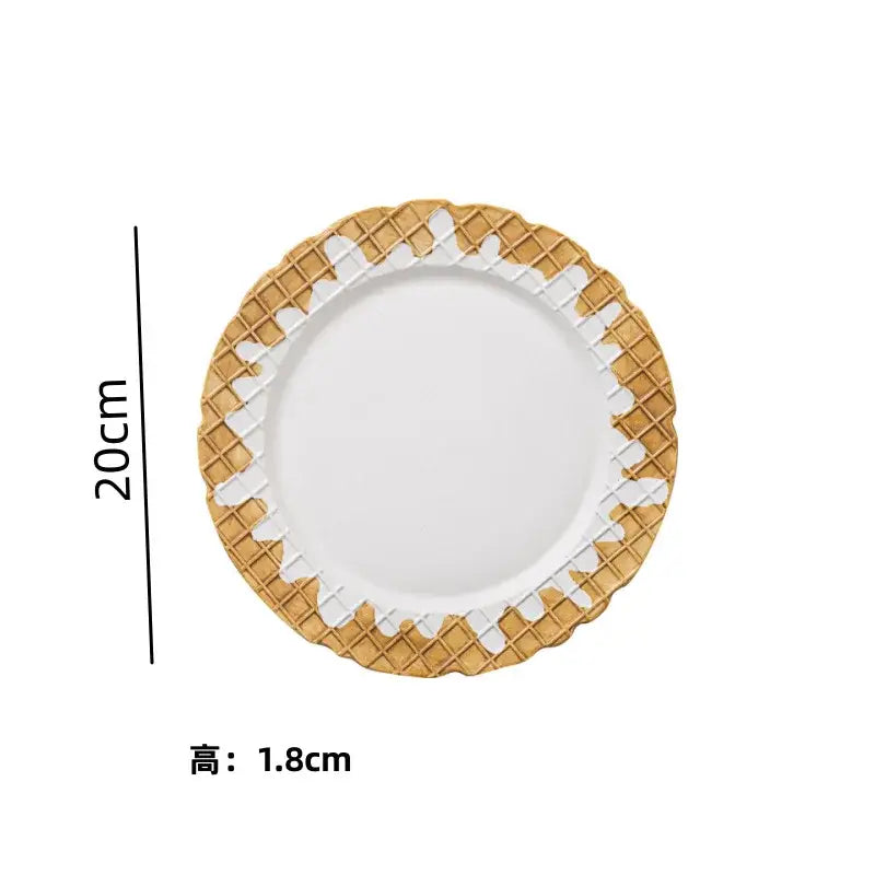 Green & beige creative biscuit ceramic tableware set dining room mug
