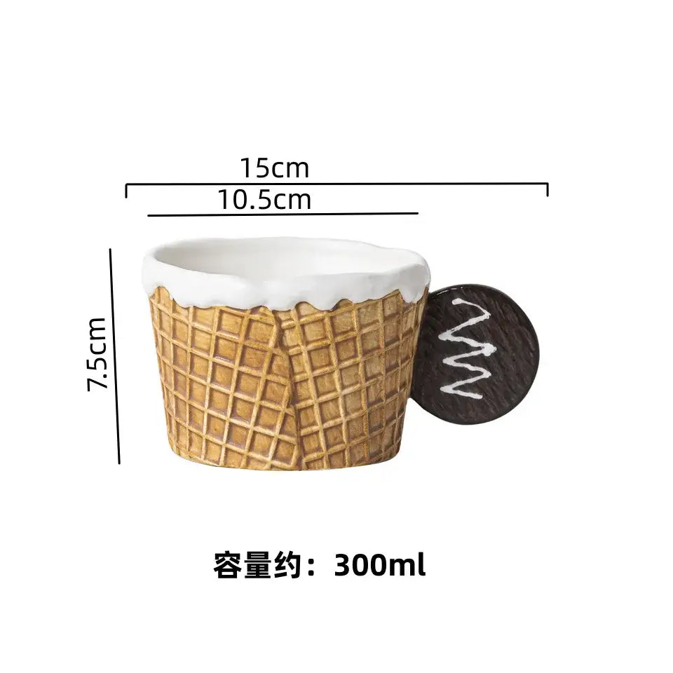 Green & beige creative biscuit ceramic tableware set dining room mug
