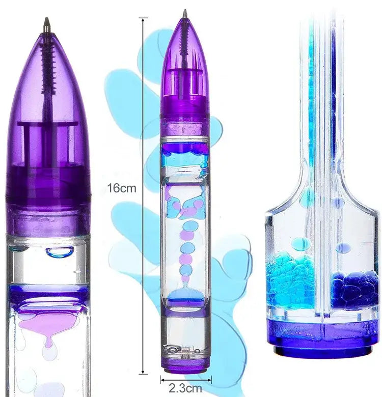 Green leaf liquid hourglass pen office and bedroom decompression decor