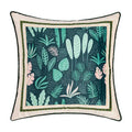 Green leaves moss printed velvet cushion cover living room decor