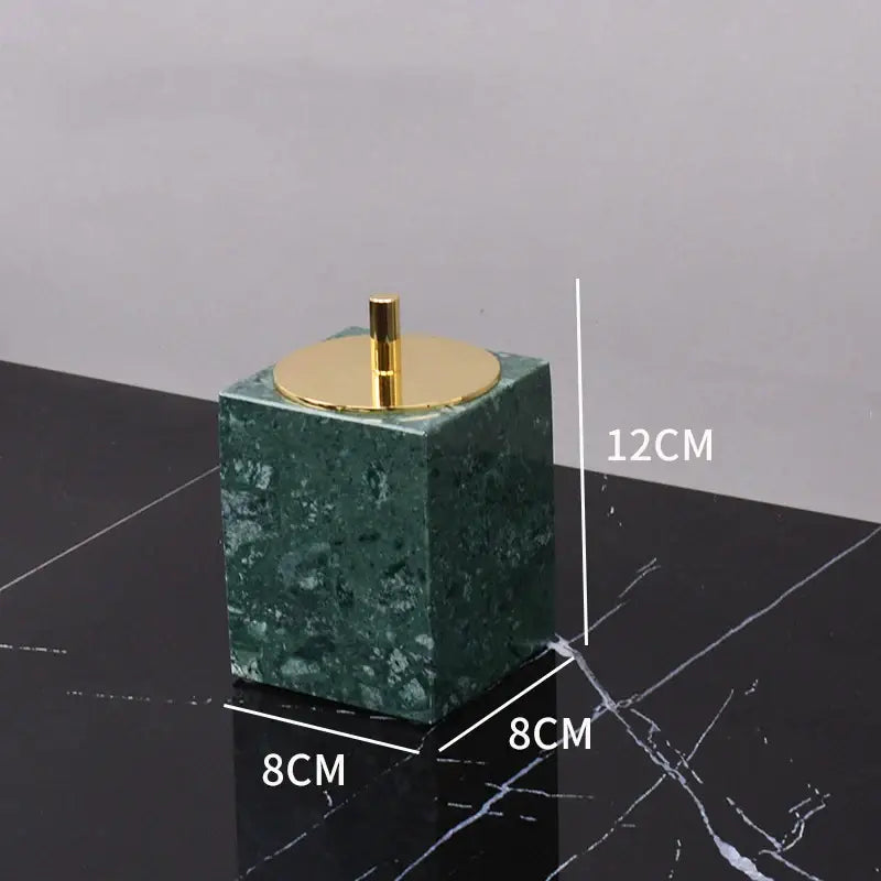 Green marble bathroom set with gold accents bathroom accessories