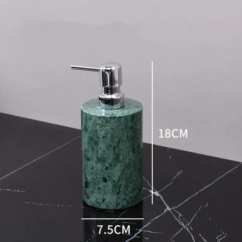 Green marble bathroom set with gold accents bathroom accessories