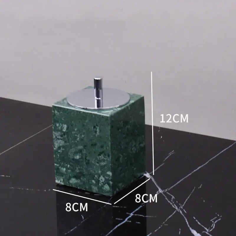 Green marble bathroom set with gold accents bathroom accessories