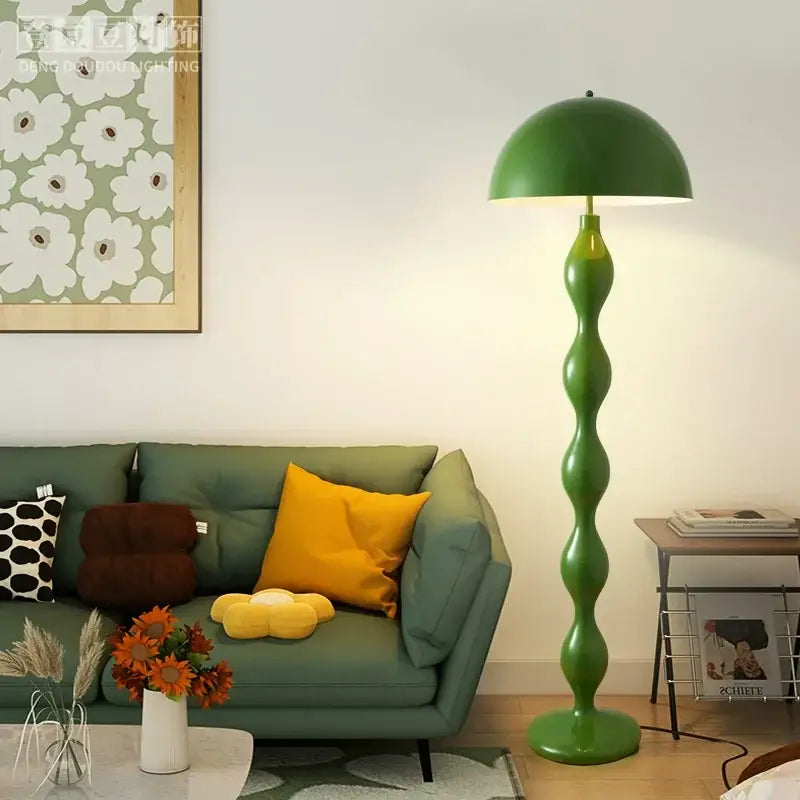 Green wavy circle mushroom floor lamp living room lighting