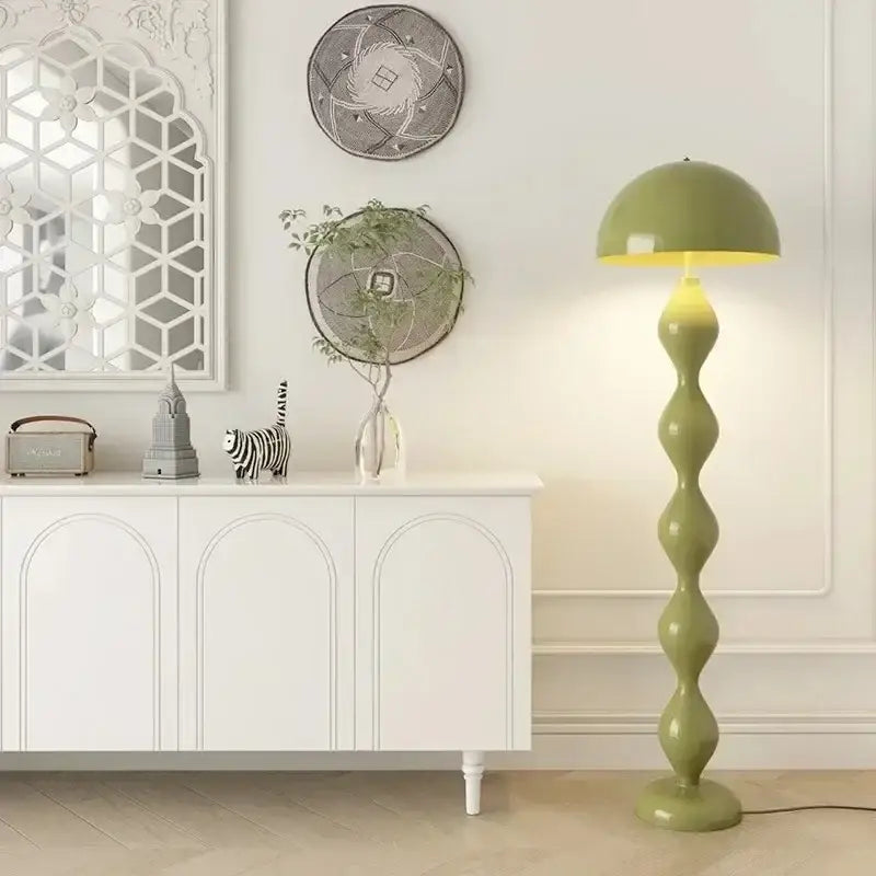 Green wavy circle mushroom floor lamp living room lighting