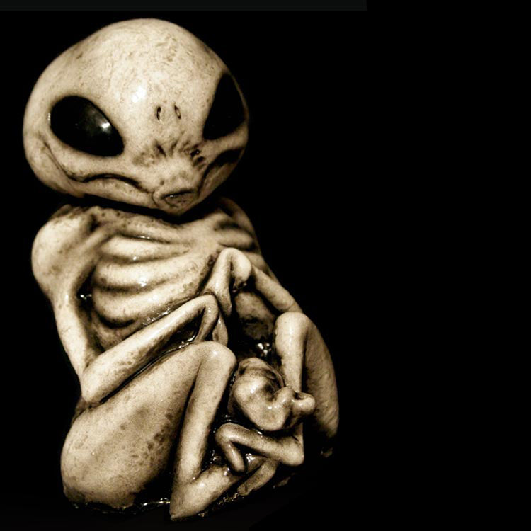 Grey Alien Monster Embryo in Formaldehyde Jar Prop