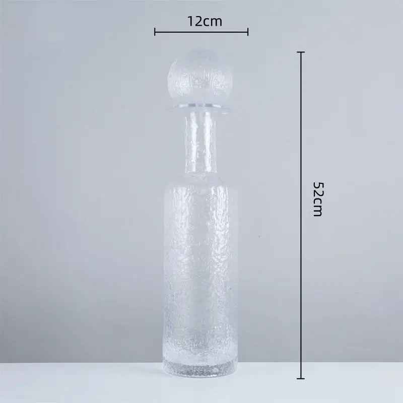Grey round glass vase set with hammer lid stoppers living room
