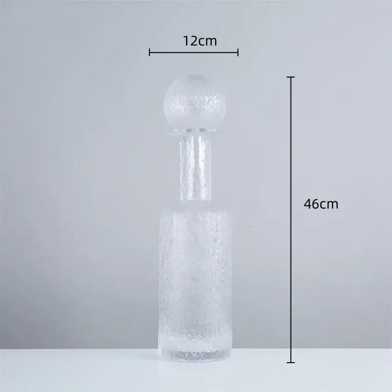 Grey round glass vase set with hammer lid stoppers living room