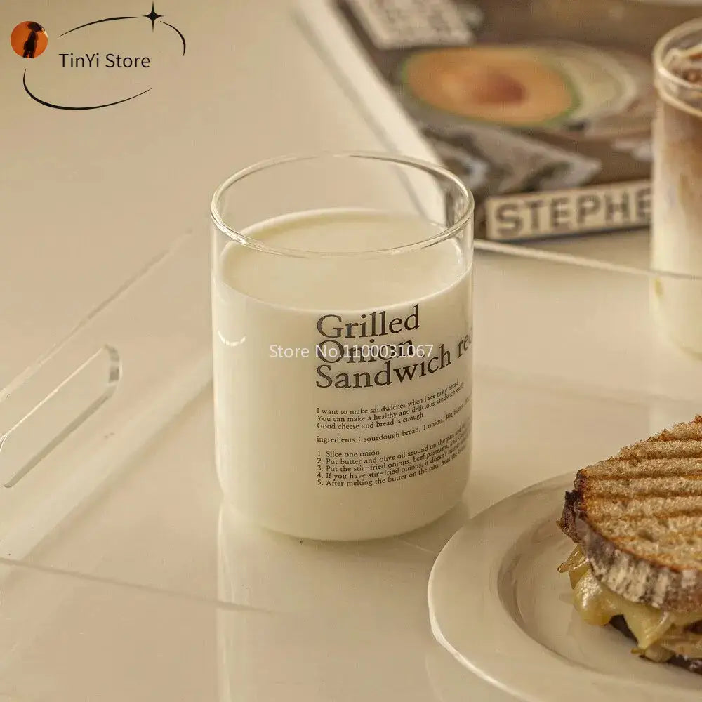 Grilled sandwich recipe glass coffee cup set kitchen decor