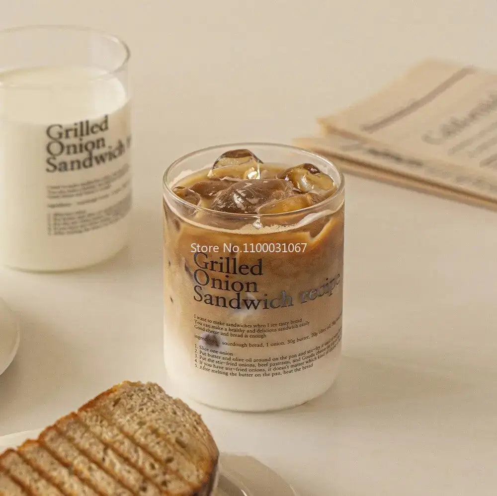 Grilled sandwich recipe glass coffee cup set kitchen decor