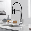 Gun grey filtered water kitchen faucet with pull down sprayer