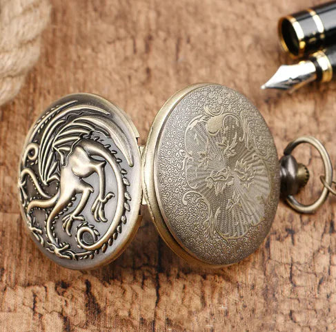 Vintage Eye, Blue Patina or Copper Pocket Watch