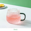 Hammer pattern glass mug with colorful handle – kitchen glassware