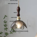Hammered amber glass led pendant light kitchen copper hanging lamp