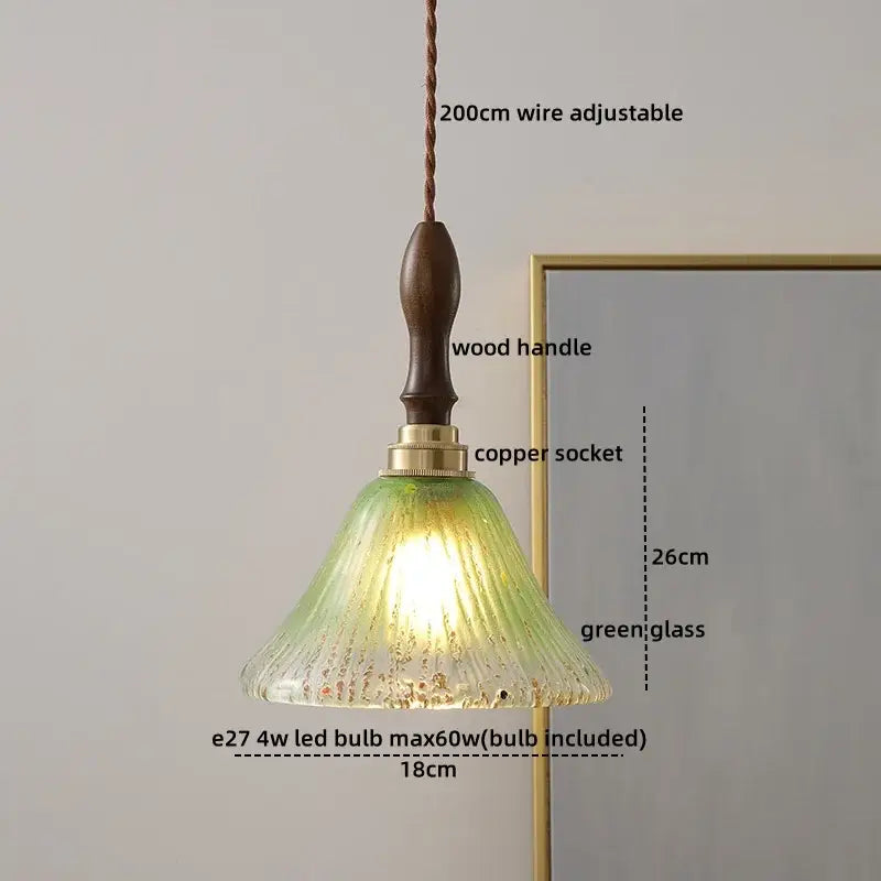 Hammered gray glass led pendant lamps for living room lighting