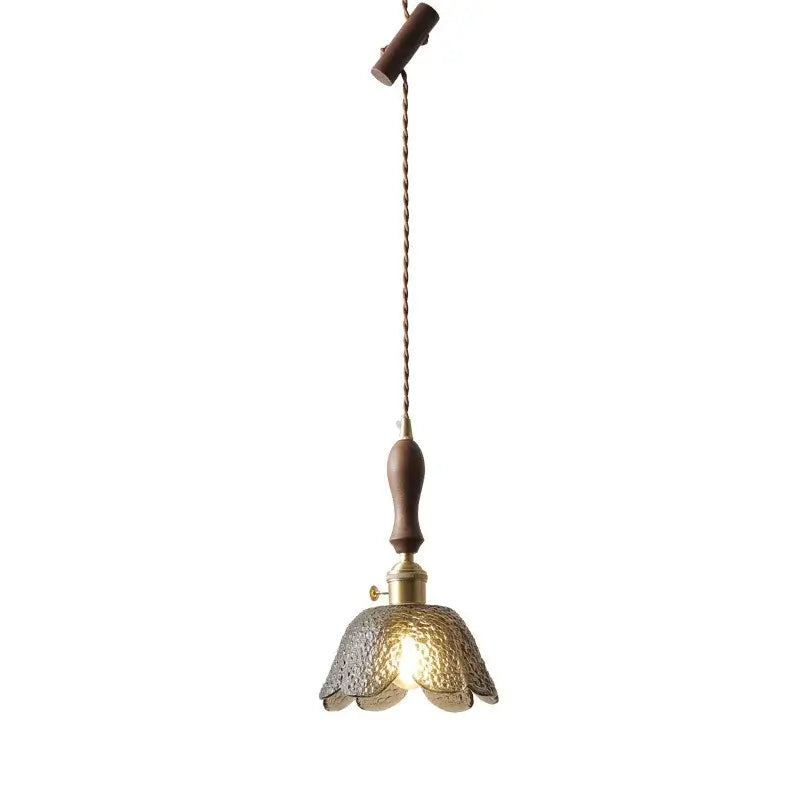 Hammered gray glass led pendant lamps for living room lighting