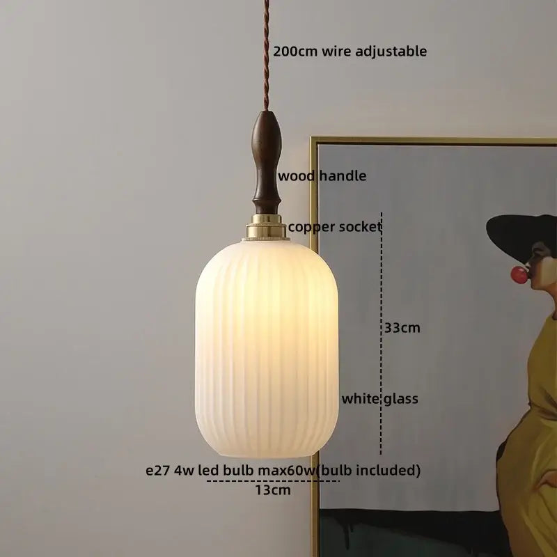 Hammered gray glass led pendant lamps for living room lighting