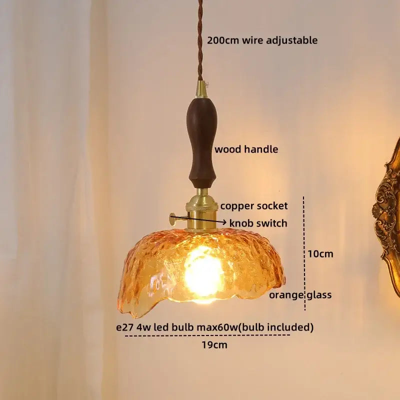 Hammered gray glass led pendant lamps for living room lighting