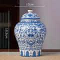 Hand-painted floral white porcelain tea canister kitchen storage jar