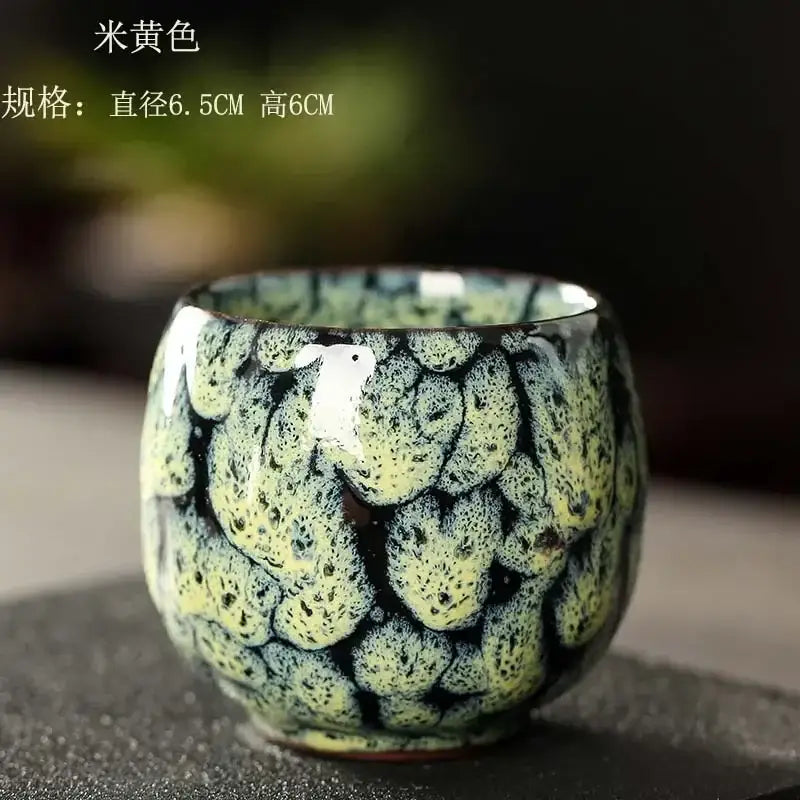 Handcrafted crackle glaze kung fu tea cup set dining room drinkware