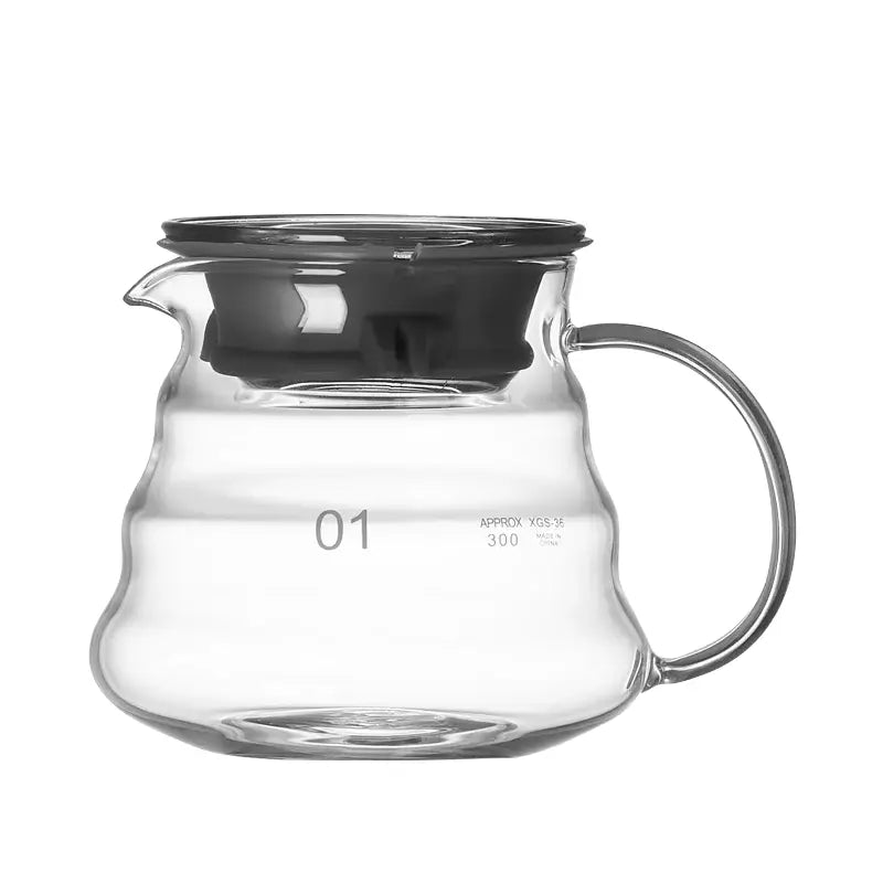 Handcrafted glass coffee brewer kitchen pour over set