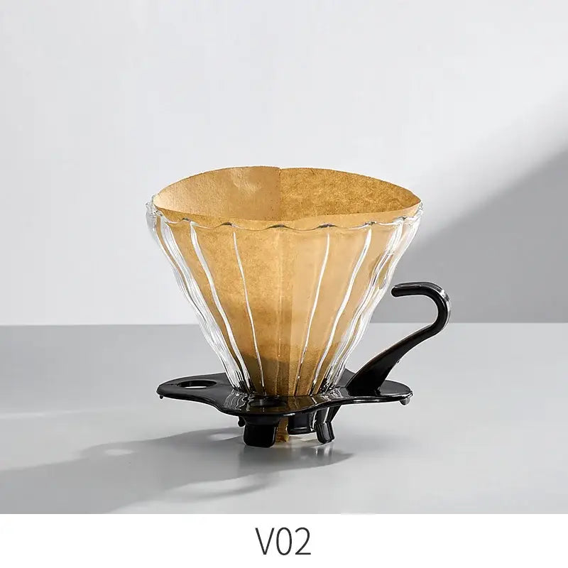 Handcrafted glass coffee brewer kitchen pour over set