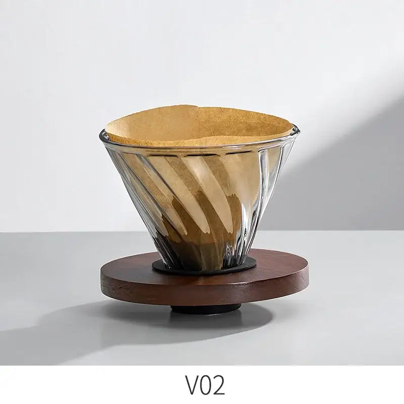 Handcrafted glass coffee brewer kitchen pour over set