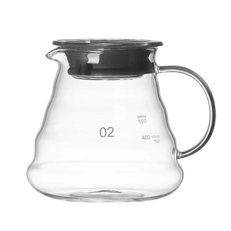 Handcrafted glass coffee brewer kitchen pour over set